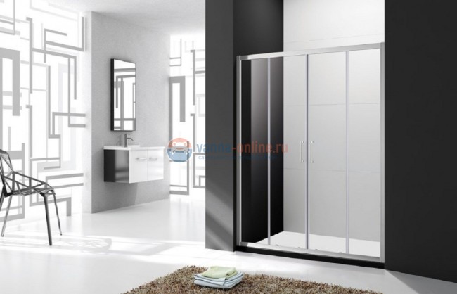 Душевая дверь в нишу Cezares Molveno MOLVENO-BF-2-160-C-Cr-IV, 160 х 190 см, стекло прозрачное, цвет профиля хром