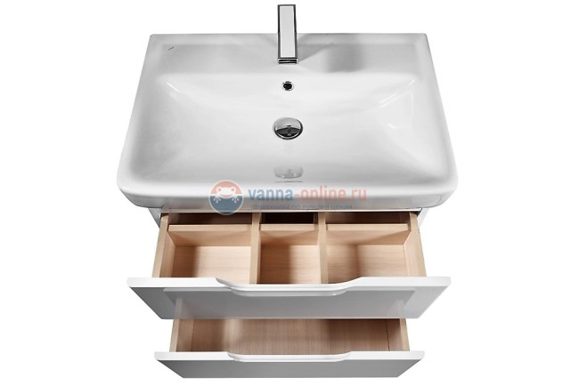 Тумба под раковину Dreja Q Plus 70, белый лак, органайзер