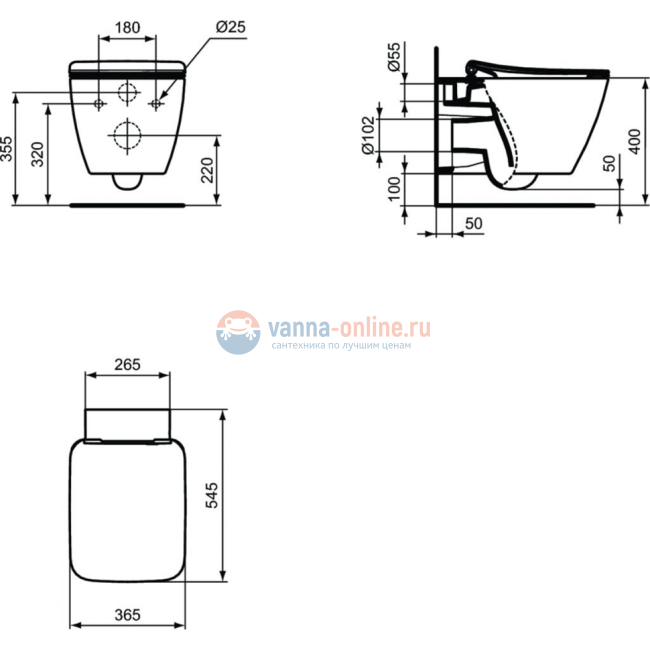 Подвесной унитаз Ideal Standard STRADA II AquaBlade® T359601 Подвесной унитаз Ideal Standard STRADA II AquaBlade® T359601