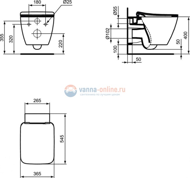 Подвесной унитаз Ideal Standard STRADA II AquaBlade® T359601 Подвесной унитаз Ideal Standard STRADA II AquaBlade® T359601