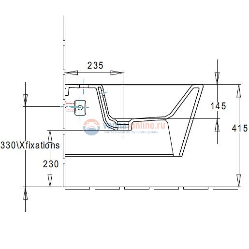 Биде Jacob Delafon Reve E4812-00 подвесное с крышкой микролифт