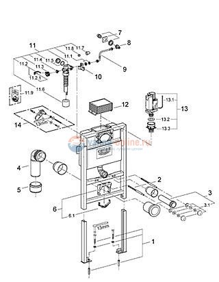 Монтажный блок Grohe Rapid SL 38526 для унитаза, высота 0.82 м