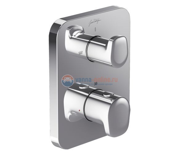 Смеситель термостатический Jacob Delafon Hybrid E75389-CP, для ванны и душа, внешняя часть Смеситель термостатический Jacob Delafon Hybrid E75389-CP, для ванны и душа, внешняя часть