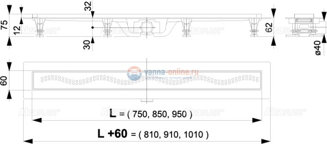 Душевой лоток Alcaplast Simple APZ8-750M Душевой лоток Alcaplast Simple APZ8-750M