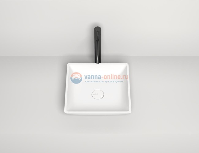 Раковина накладная Salini Callista 104, 38 x 38 х 85 см, из материала Solix, глянцевая белая 1101208SM