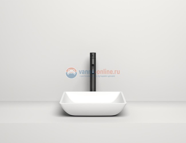 Раковина накладная Salini Callista 104, 38 x 38 х 85 см, из материала Solix, глянцевая белая 1101208SM