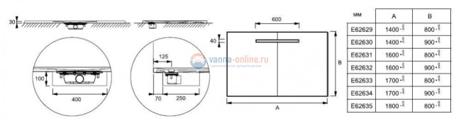 Поддон Jacob Delafon Surface 140 x 80 см, E62629, из искусственного камня