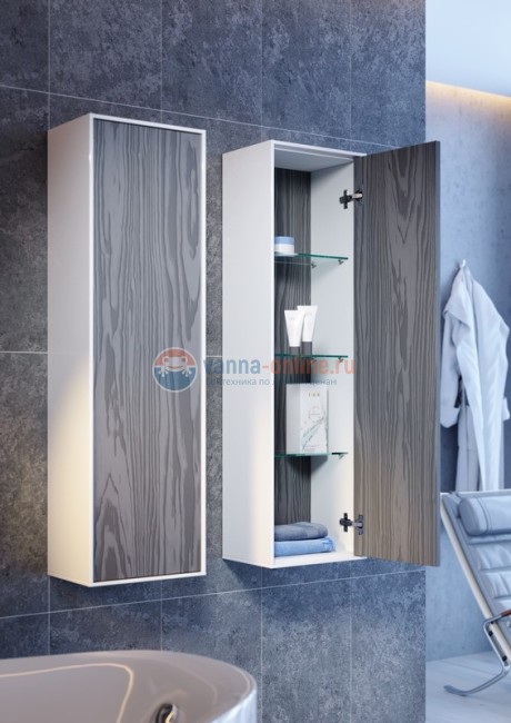 Пенал Aqwella Genesis GEN0535MG 35 см, подвесной, миллениум серый