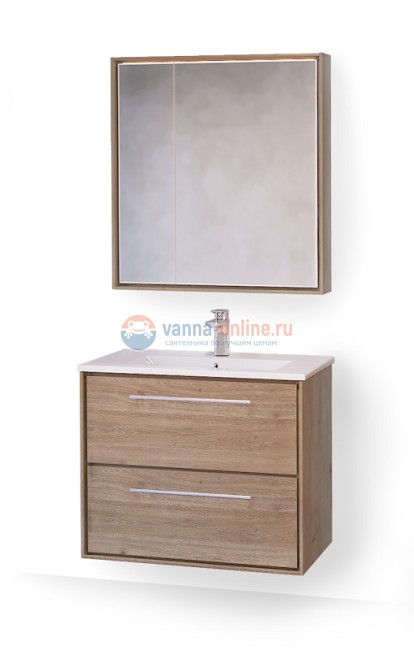 Тумба под раковину Raval Frame 75 Fra.01.75/P/DT, подвесная, дуб трюфель