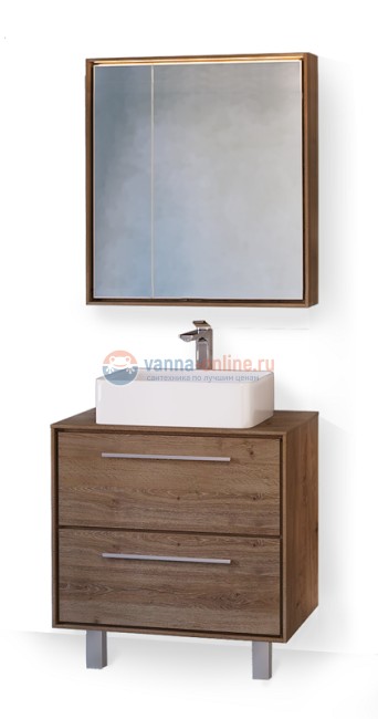 Тумба под раковину Raval Frame 75 Fra.01.75/P/DT, подвесная, дуб трюфель