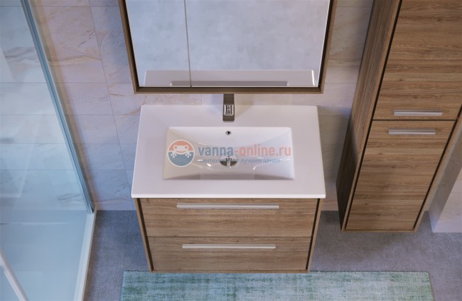 Тумба под раковину Raval Frame 75 Fra.01.75/P/DT, подвесная, дуб трюфель