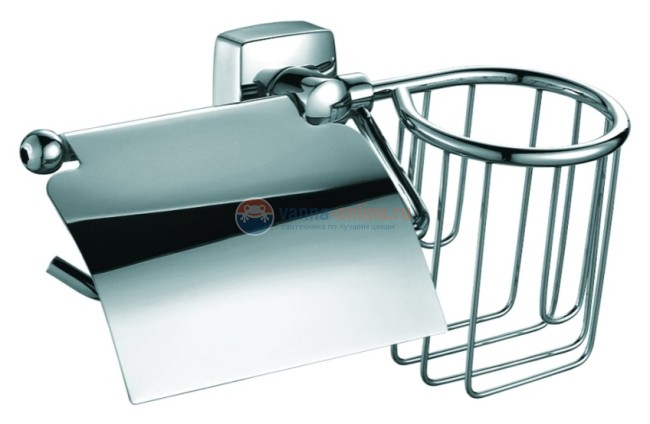 Держатель туалетной бумаги Fixsen Kvadro FX-61309+10 с держателем для освежителя, хром Держатель туалетной бумаги Fixsen Kvadro FX-61309+10 с держателем для освежителя, хром