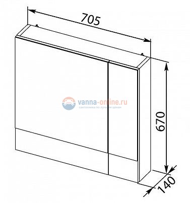 Зеркало-шкаф Aquanet Верона 70 (камерино), белый, 186371