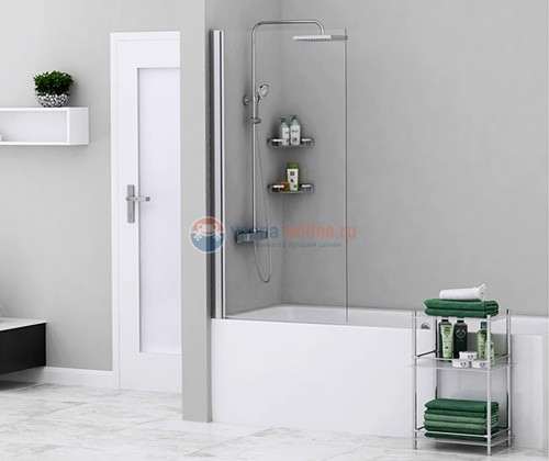 Стеклянная шторка WasserKraft Berkel 48P01-80 для душа, распашная, одностворчатая