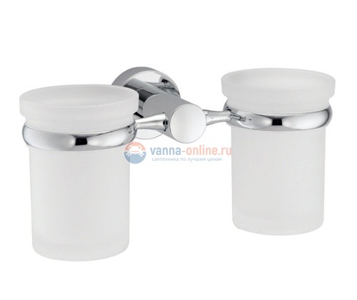 Стакан стеклянный с держателем WasserKRAFT Donau 9428D, двойной Стакан стеклянный с держателем WasserKRAFT Donau 9428D, двойной