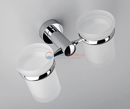 Стакан стеклянный с держателем WasserKRAFT Donau 9428D, двойной Стакан стеклянный с держателем WasserKRAFT Donau 9428D, двойной