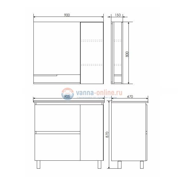 Зеркальный шкаф Comfortу Верона-90 дуб белый