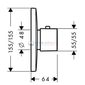Термостат Hansgrohe PuraVida 15772000 Highflow для душа, внешняя часть