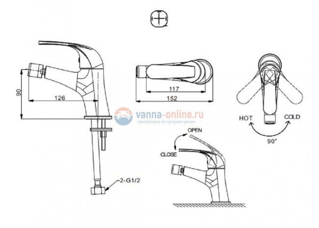 Смеситель Bravat Fit F3135188CP-RUS для биде