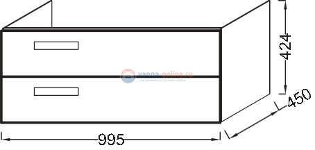 Тумба под раковину Jacob Delafon Rythmik EB1304-442 цвет - серый антрацит глянцевый