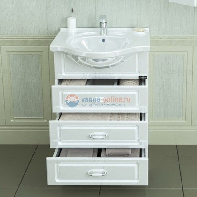 Тумба под раковину СаНта Верона 60 700116 напольная, цвет белый