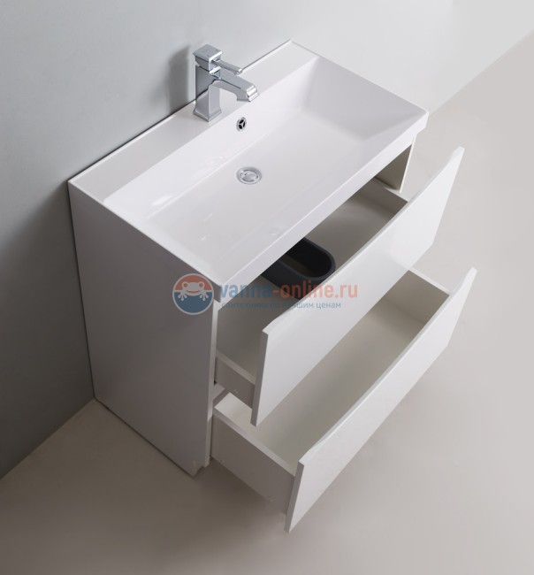 Тумба под раковину BelBagno Marino MARINO-700-2C-PIA-BL-P, 70 х 45 см, Bianco Lucido - белый глянец