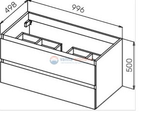 Тумба под раковину Cezares Molveno MOLVENO-100-2C-SO-ANTR подвесная