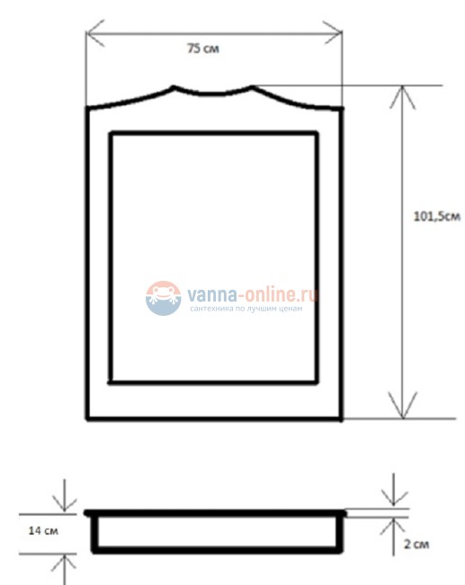 Зеркало Orange Классик 75 см, массив бука, цвет - белый