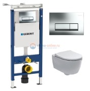 Инсталляция Geberit с безободковым унитазом Geberit iCon Rimfree 204060000, сиденье микролифт, комплект Инсталляция Geberit с безободковым унитазом Geberit iCon Rimfree 204060000, сиденье микролифт, комплект