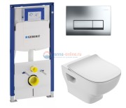 Инсталляция Geberit с безободковым унитазом Jacob Delafon Struktura EDF102-00, сиденье микролифт, комплект Инсталляция Geberit с безободковым унитазом Jacob Delafon Struktura EDF102-00, сиденье микролифт, комплект