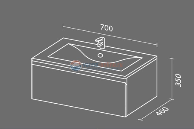 Тумба с раковиной Sanvit Авеню-1 kavenu170, 70 см подвесная, белый глянцевый Тумба с раковиной Sanvit Авеню-1 kavenu170, 70 см подвесная, белый глянцевый