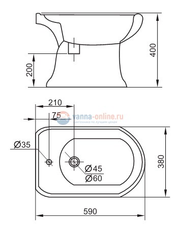 Биде Cezares Liza CZR-619, напольное Биде Cezares Liza CZR-619, напольное