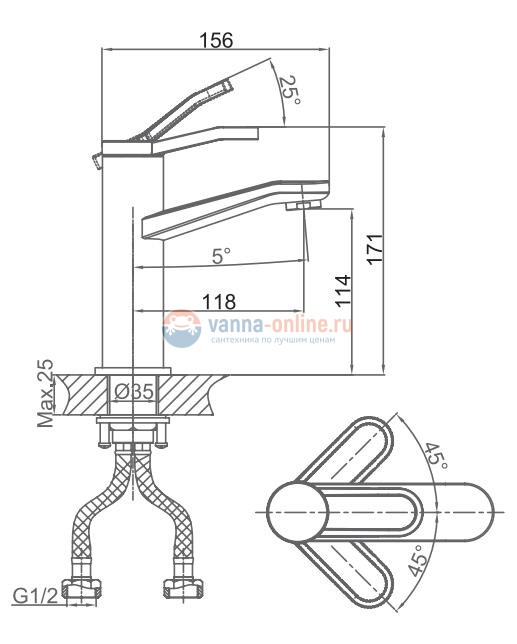 Смеситель D&K Venice Rialto DA1062141 для раковины Смеситель D&K Venice Rialto DA1062141 для раковины