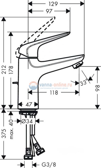 Смеситель Hansgrohe Novus 71030000 для раковины
