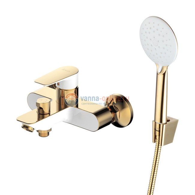 Смеситель Iddis Cloud, CLOWG02i02 для ванны, белый/желтое золото Смеситель Iddis Cloud, CLOWG02i02 для ванны, белый/желтое золото