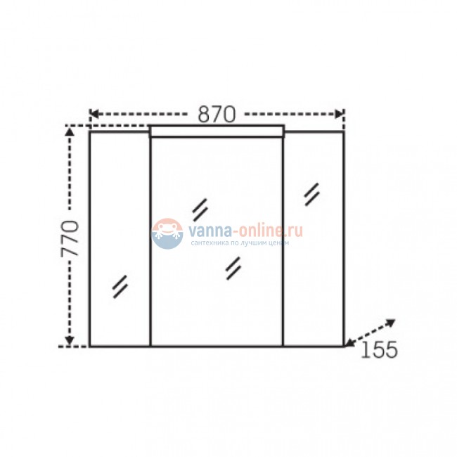 Зеркальный шкаф СаНта Стандарт 90 113018, цвет белый, с подсветкой