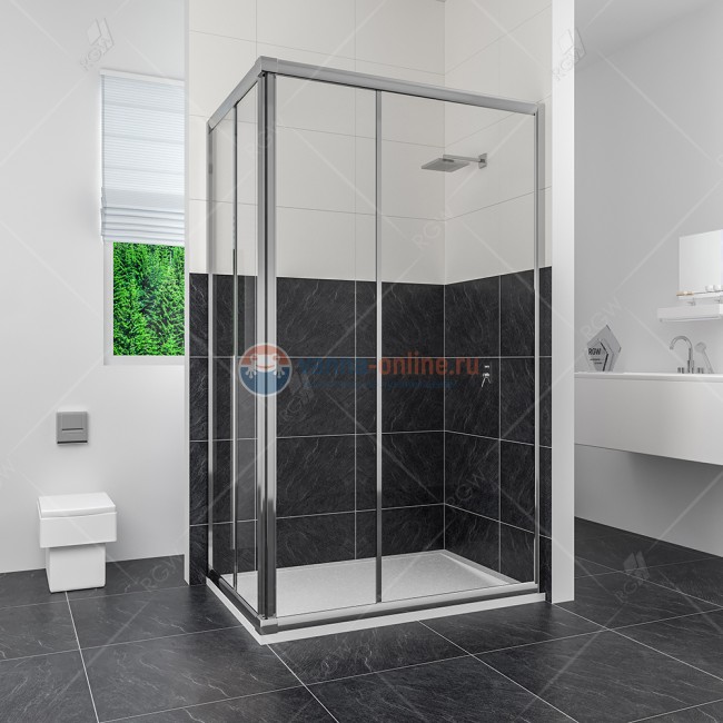 Душевой уголок RGW CL-42, 04094280-11, 80x100x185 см, дверь раздвижная, стекло прозрачное, хром