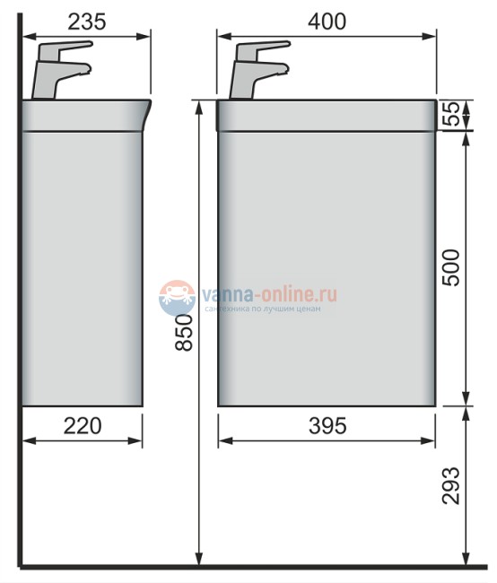 Тумба под раковину Raval Bionica Bio.01.40/P/W, 40 см, белая