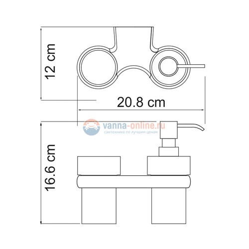 Держатель стакана и дозатора WasserKRAFT Berkel 6889