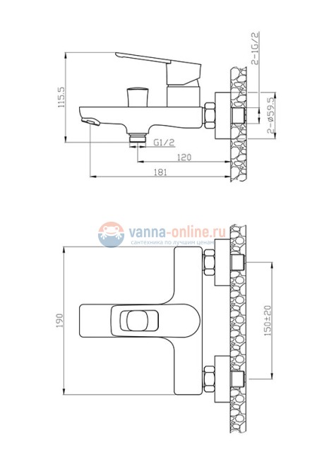 Комплект смесителей Agger Brave A2331100, хром