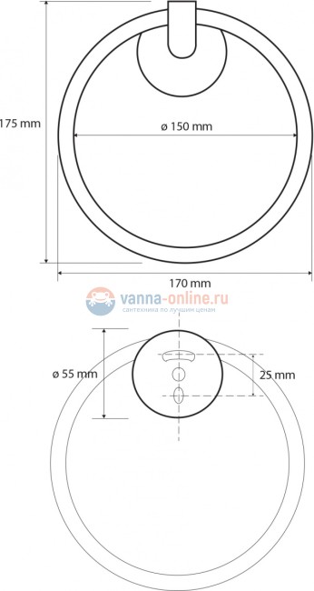 Полотенцедержатель кольцо Bemeta Dark 104204060 Полотенцедержатель кольцо Bemeta Dark 104204060