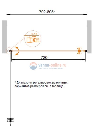 Душевая дверь Cezares ECO-B-1-70-Cr, 70 см Душевая дверь Cezares ECO-B-1-70-Cr, 70 см