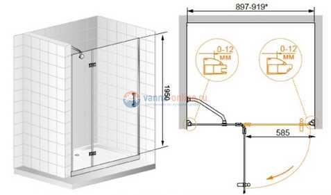 Душевая дверь Cezares MAGIC-B-12-90-ROYAL PALACE-L(-R) Душевая дверь Cezares MAGIC-B-12-90-ROYAL PALACE-L(-R)