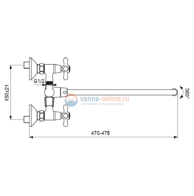 Смеситель для ванны и душа Vidima Retro BA349AA, хром Смеситель для ванны и душа Vidima Retro BA349AA, хром