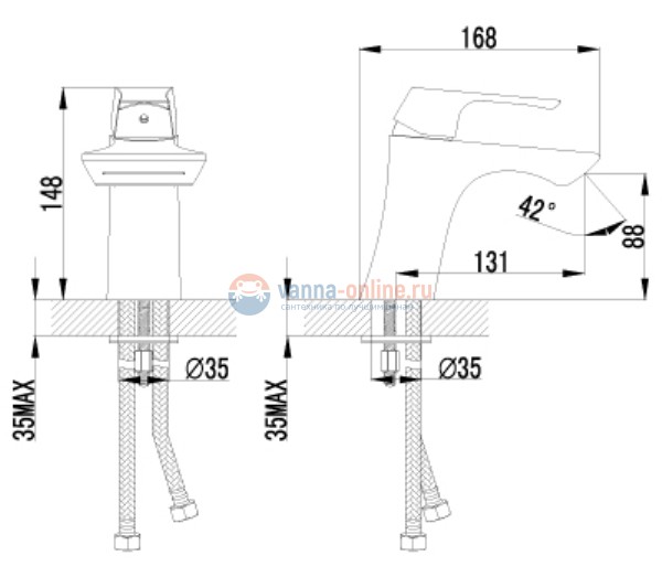 Смеситель Lemark Unit LM4546C для раковины с каскадным изливом Смеситель Lemark Unit LM4546C для раковины с каскадным изливом
