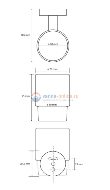 Стакан для зубных щеток Bemeta White 104110014 7 x 10.5 x 9.5 см, белый