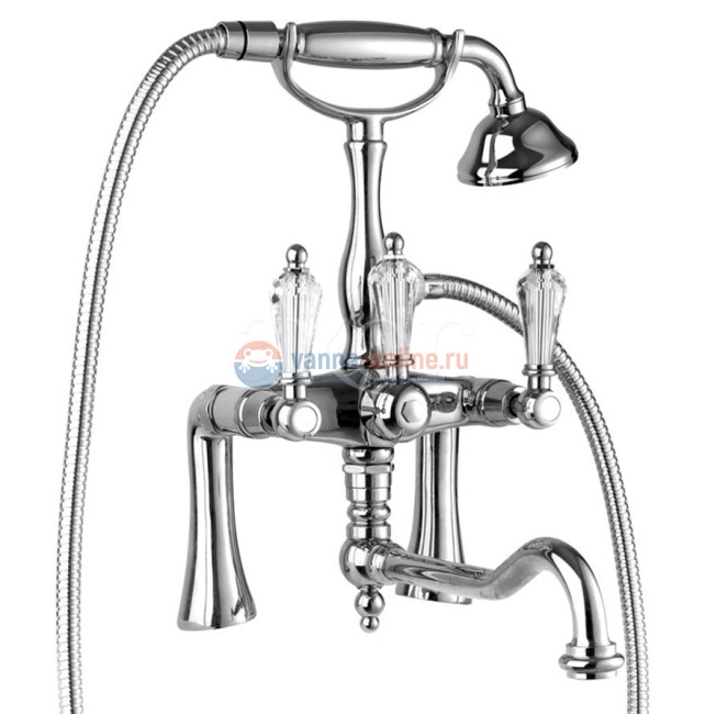 Смеситель Cezares Diamond PBV2-01-Sw цвет хром, ручки Swarovski Смеситель Cezares Diamond PBV2-01-Sw цвет хром, ручки Swarovski