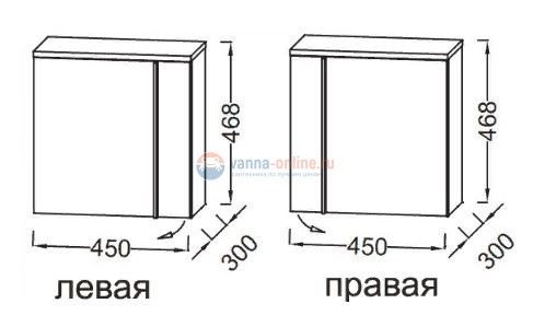 Тумба под раковину Jacob Delafon Nouvelle Vague 45 см, EB3045G-E16, цвет - ореховое дерево,левая