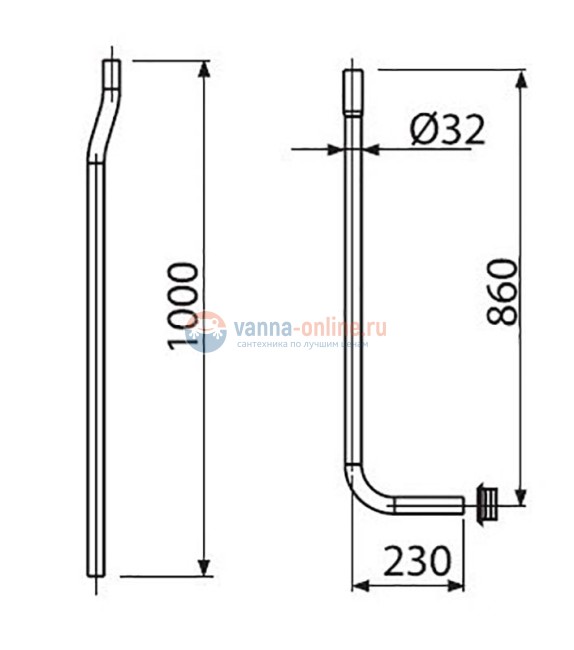 Водосливная труба Alcaplast A95 диаметр 32 мм