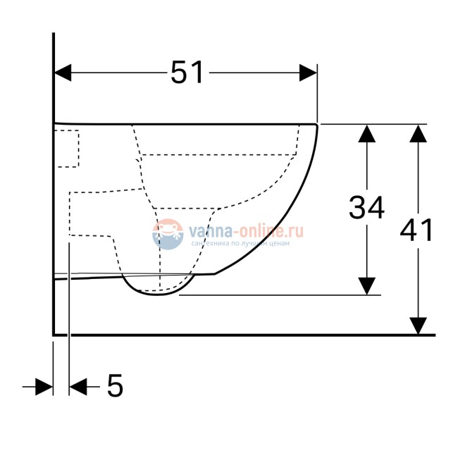 Унитаз Geberit Acanto 500.600.01.8, белый Alpine с глазурью KeraTect®